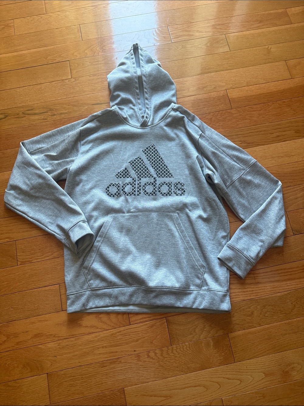 adidas Heather Gray Zip-Up Hoodie with Logo